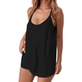 thumbnail image 5 of JFGHDG Summer Dress for Women Hot Shot Mini Romper Dresses Athletic Spaghetti Strap Tennis Dress Built in Shorts Black M, 5 of 6