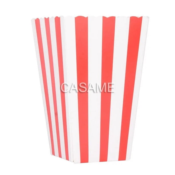 12 Uds. Caja de palomitas de maíz a rayas, caja de regalo rosa con puntos, recuerdo de fiesta, boda, palomitas de maíz, decoración para fiesta de niños, bolsas, suministros para fiestas