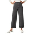 thumbnail image 4 of Pants For Women Casual Loose Straight Leg Wide Leg Cropped Jeans Pant Pockets Trouser Jeans, 4 of 9