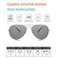 thumbnail image 2 of Kids Aviator Sunglasses Boys and Girls Cat.3 Sun Glasses for Baby Metal Toddler Shades with Straps UV Protection, Age 3-8 ( Grey+Grey ), 2 of 6