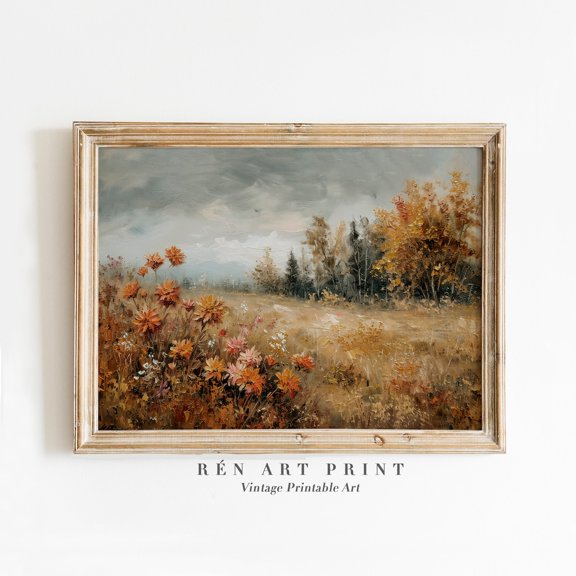 Vintage Autumn Landscape Wall Art Print