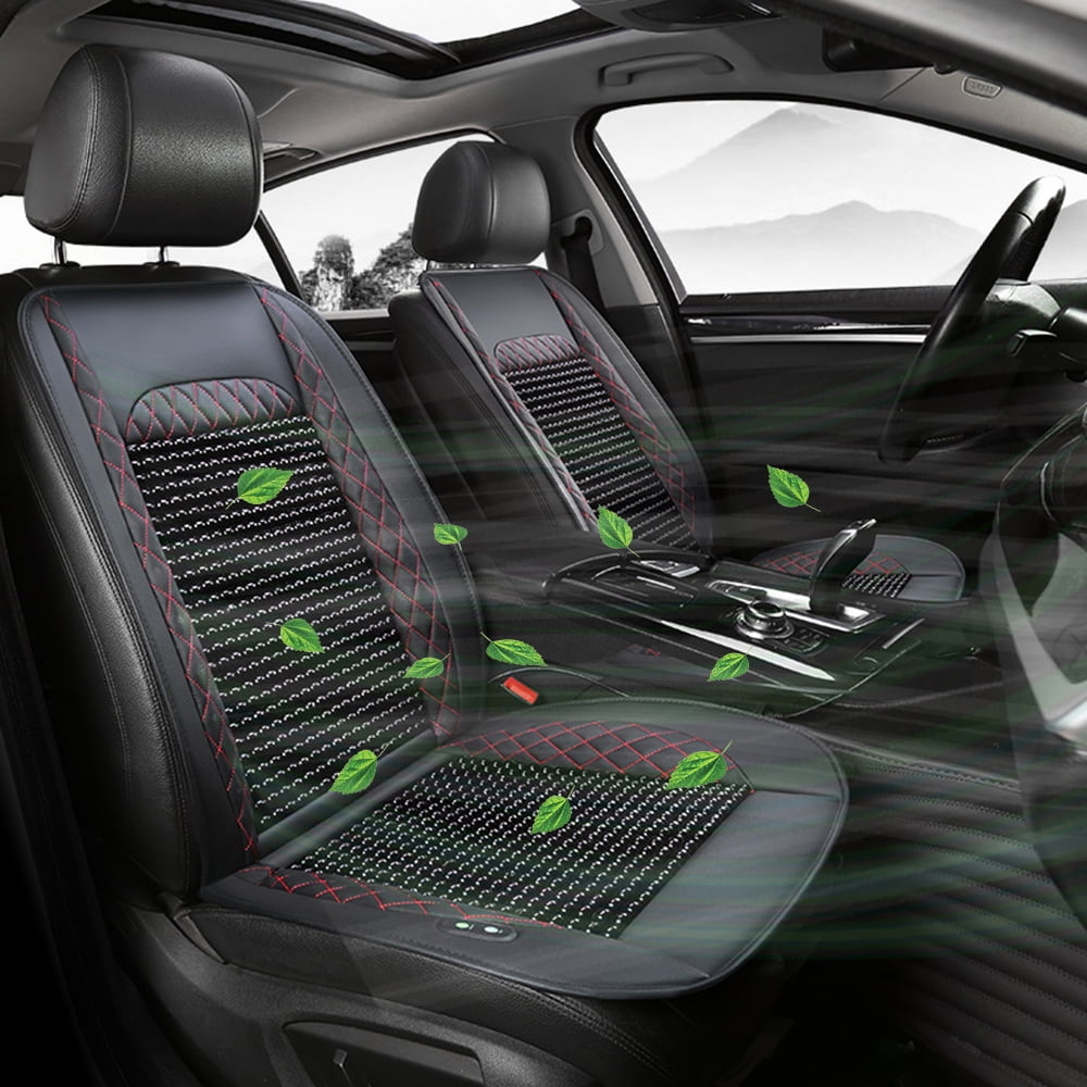 Cooling Car Seat Cushion Cover, Wooden Bead Car Seat Cooling Cushion, 12V/24V Car Cooling Seat