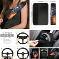 thumbnail image 4 of Jeiento Horse 17 Pcs Car Seat Cover with Floor Mats Steering Wheel Cover Armrest Cover Sear Belt Cover, Interior Auto Accessory Universal Fits for Most Cars Truck SUV Sedan, Cool Flame, 4 of 8