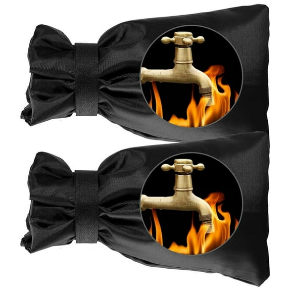 2Pack Anti-Freeze Faucet Cover for Outdoor,Waterproof Hose Bib Cover,Reusable Water Faucet Cover,Garden Spigot Cover,Thickened Pipe Insulated Covers,7.1” x 9.8” Black