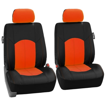 FH Group, Perforated Leather Front Bucket Seat Covers for Auto Car Sedan SUV Van, Two Front Bucket Seat Covers, 8