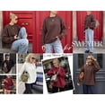 thumbnail image 2 of BTFBM Oversized Sweaters for Women Fall Clothes Crewneck Winter Outfits Drop Shoulder Tunics, Long Sleeve Pullover Tops, Loose Fit Tunic Tops, Casual Cozy Fashion Clothing, Going Out Outfits, 2 of 3