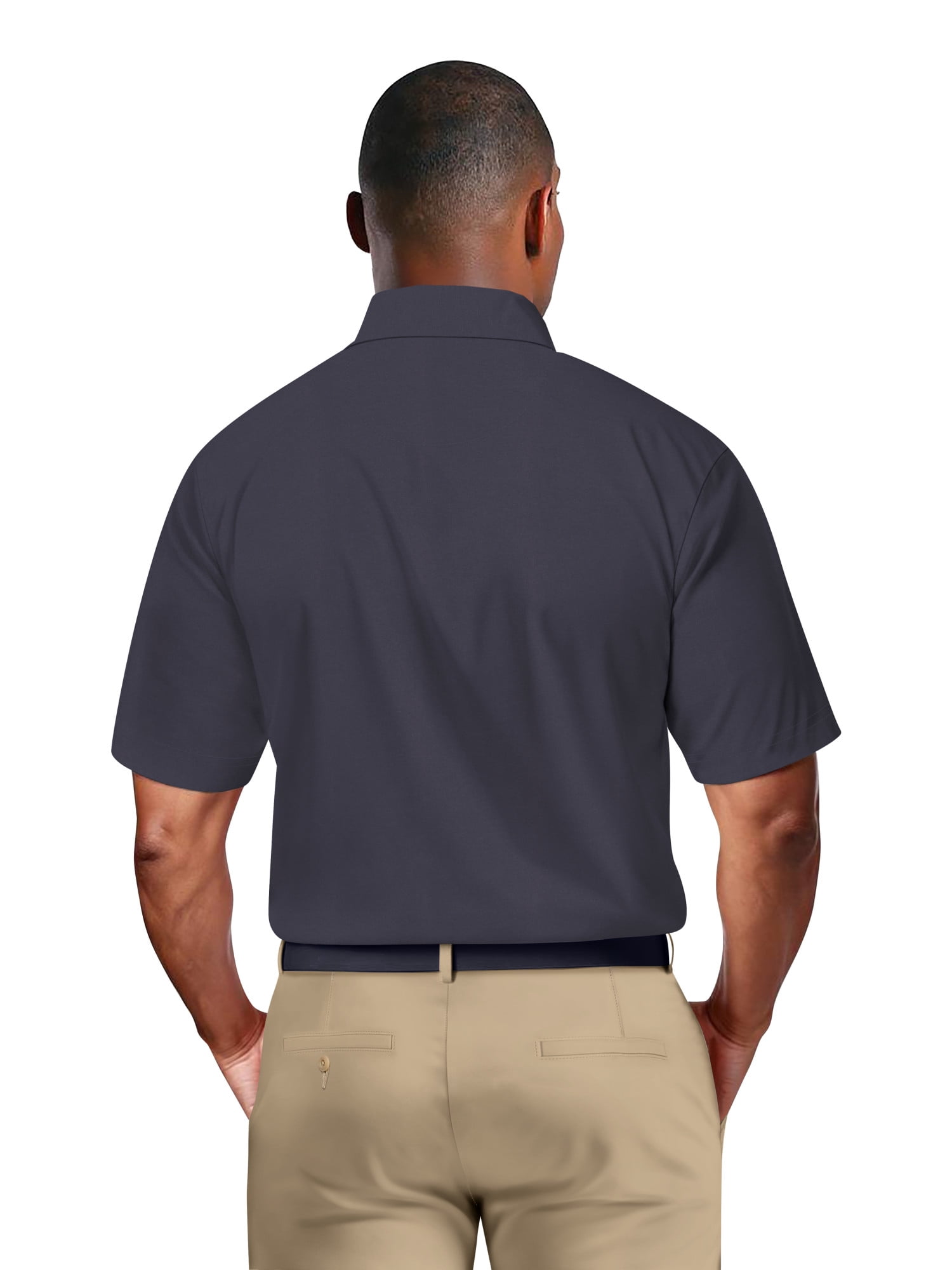 Ben Hogan Men's & Big Men's Performance Heather Chest Striped Print Short Sleeve Golf Polo Shirt, Sizes S-5XL