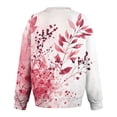 thumbnail image 4 of CLOISE Sweatshirts for Women Long Raglan Sleeve Pullover Tops Floral V Neck Shirts Fleece Loose Trendy Outdoor Fall Outfits with Pockets Red M, 4 of 5