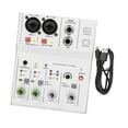 thumbnail image 4 of Yinanstore 2 Channel Audio Mixer Audio Interface 48V Power Lightweight Mixing Professional for Karaoke Home Singing White, 4 of 8