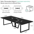 thumbnail image 5 of 8FT Large Conference Table For 10 People Industrial Rectangular Meeting Table With 2 Cable Grommets Sturdy MDF Metal Frame For Home Office Studio Business (Black), 5 of 9