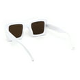 thumbnail image 4 of Womens 20s Mod Design Thick Plastic Rectangle Fashion Sunglasses White Brown, 4 of 4