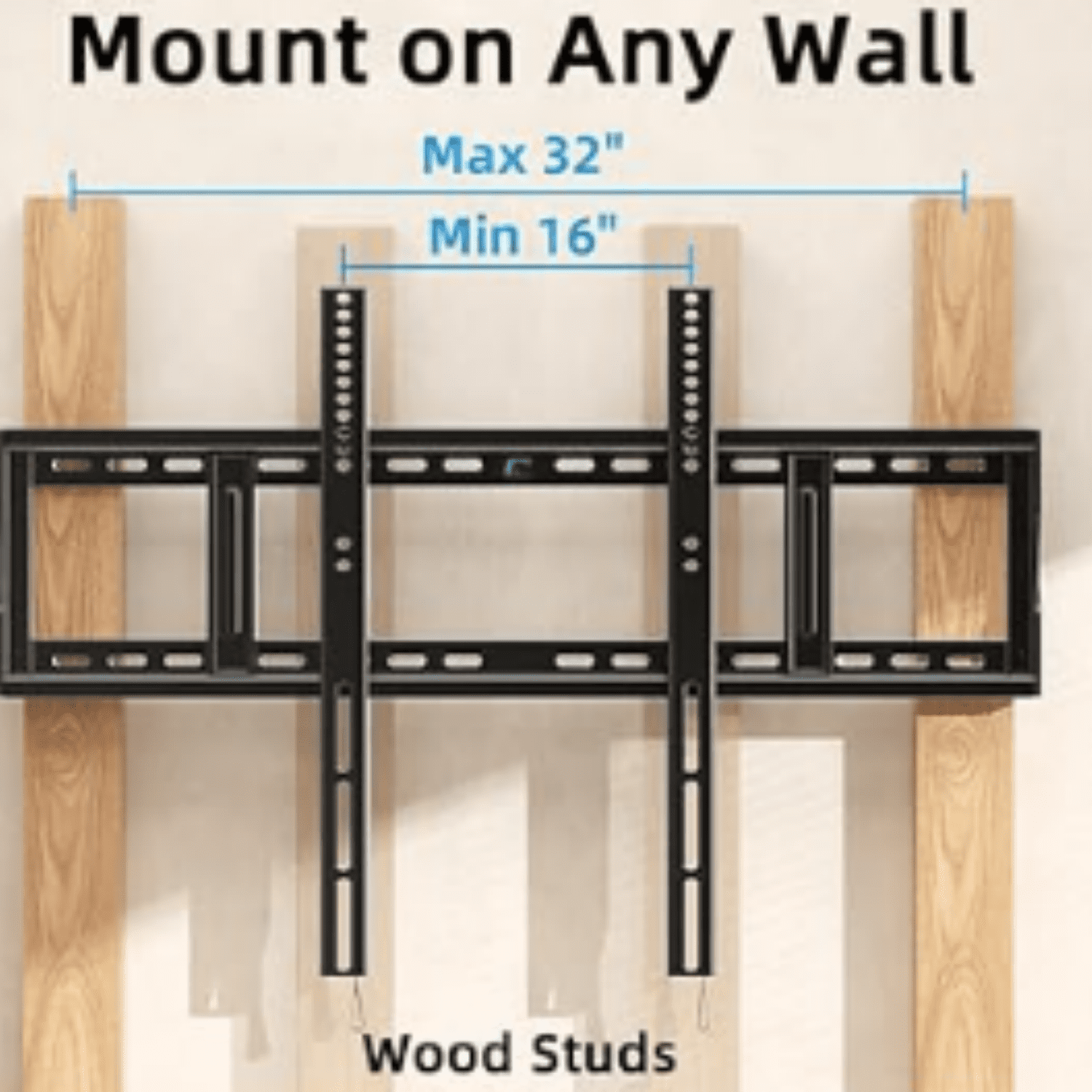 Heavy Duty TV Wall Mount for 48-150 inch Large TVs up to 330 LBS & 900x600mm Vesa, Fixed Low-Profile Slim TV Mount Wall Bracket Fit 16" 24" 32" Wood Studs