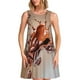 thumbnail image 1 of Fotbe Coffee Beans Chocolate Splash Vestido de Verano sin Mangas para Mujer – Vestido Midi Línea A, Estilo Camiseta Floral, Vestido Playero Casual y Fluido, 1 of 7