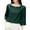 Green, variant on ZANZEA Women 3/4 Sleeved Tops Crew Neck Satin Blouse Baggy OL Shirts