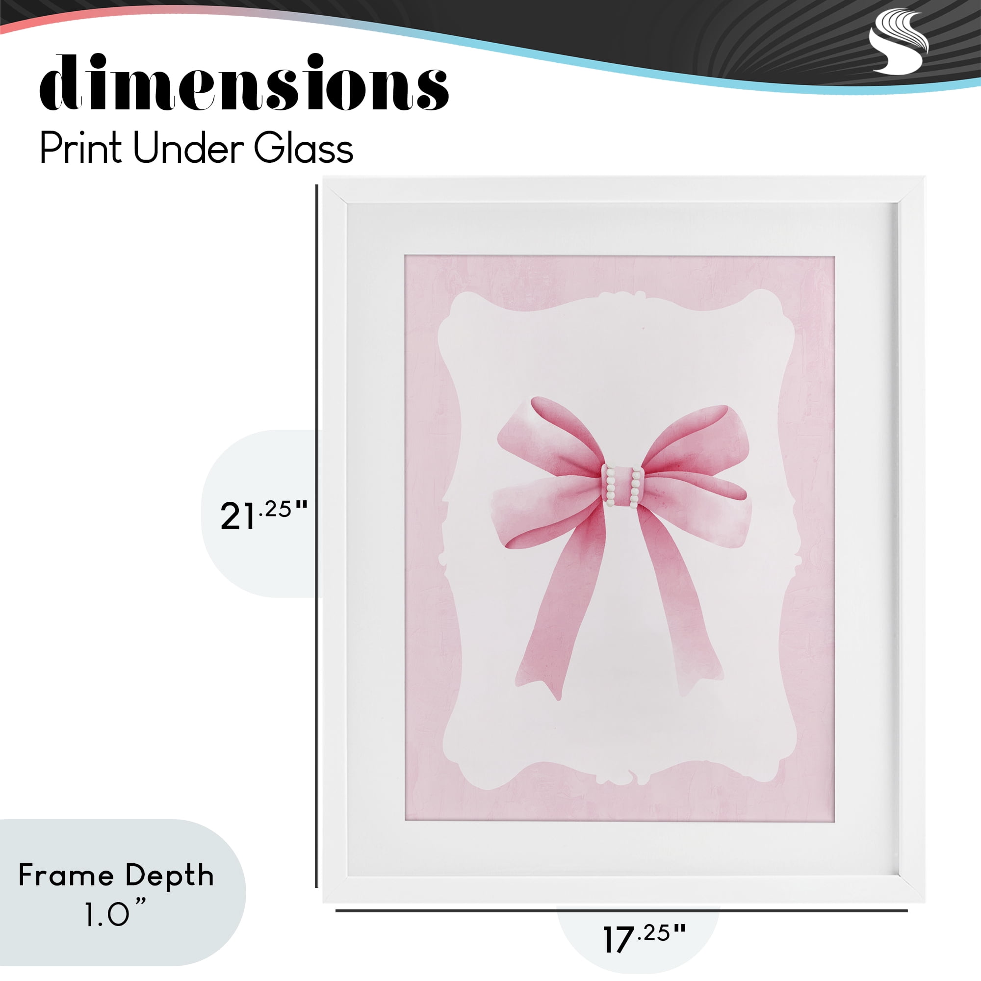 Stupell Industries Feminine Bow with Pearls White Framed Print Under Glass, design by Kim Allen
