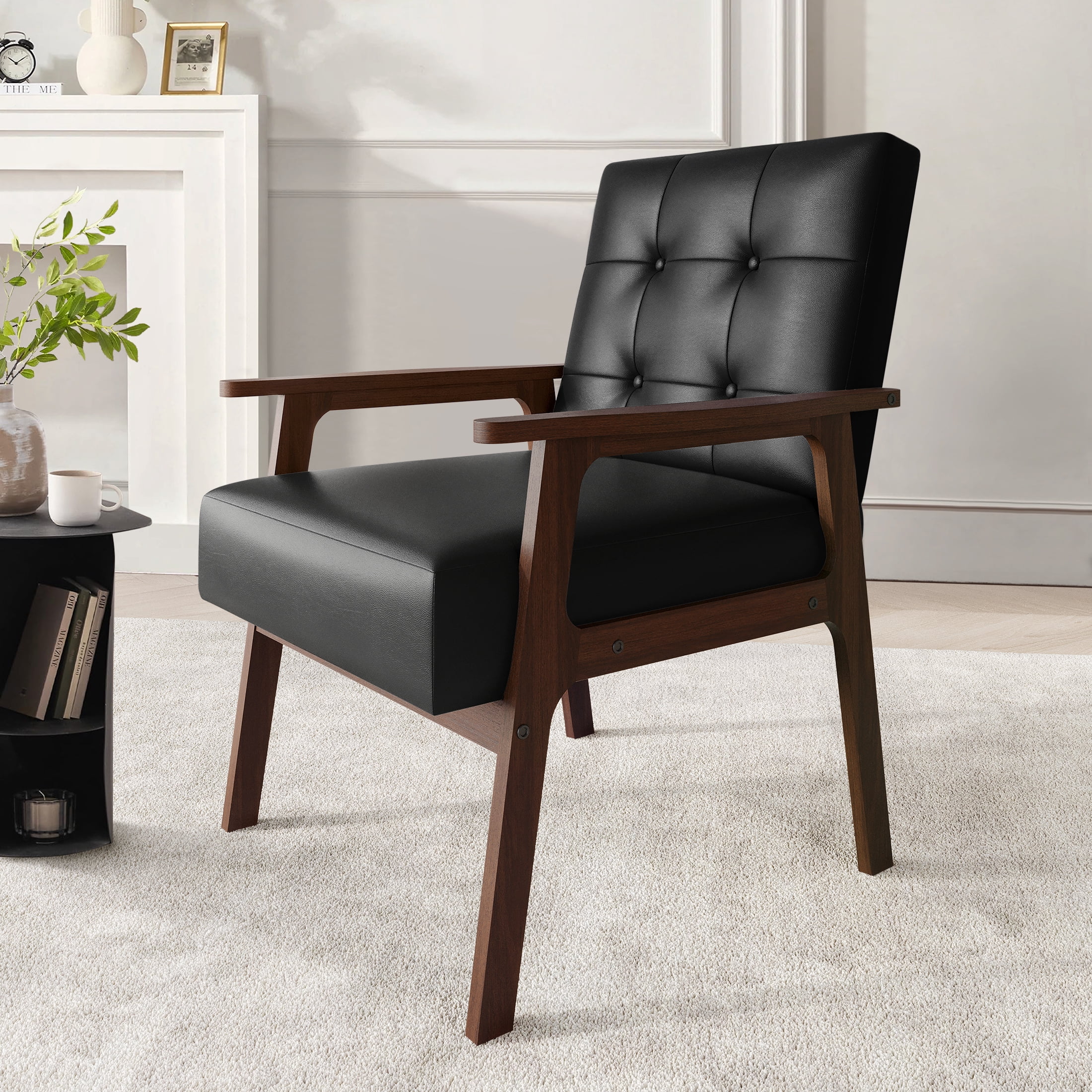 Castle Place Shabby Chic Accent Chair, Black