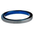 thumbnail image 3 of Charming Jewelers Tungsten Wedding Band Ring 2mm for Men Women Comfort Fit Blue Round Domed Brushed Lifetime Guarantee Size 6.5, 3 of 5