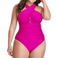 thumbnail image 2 of Trajes de baño para mujer Traje de baño de una pieza con control de abdomen y espalda cruzada al frente Traje de baño, 2 of 5