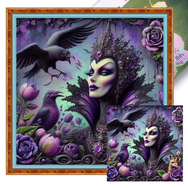 Kit Punto Cruz Queen Impreso Hilo Algodón Ecológico Bordado 11CT 40x40cm