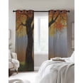 thumbnail image 4 of Abstract Tree Kitchen Curtains Abstract Art Oil Painting Vintage Trees Cafe Short Curtains for Bathroom Blackout Window Curtain Small Window Treatment Drapes for Bedroom Living Room 27.5"x39"x2, 4 of 9