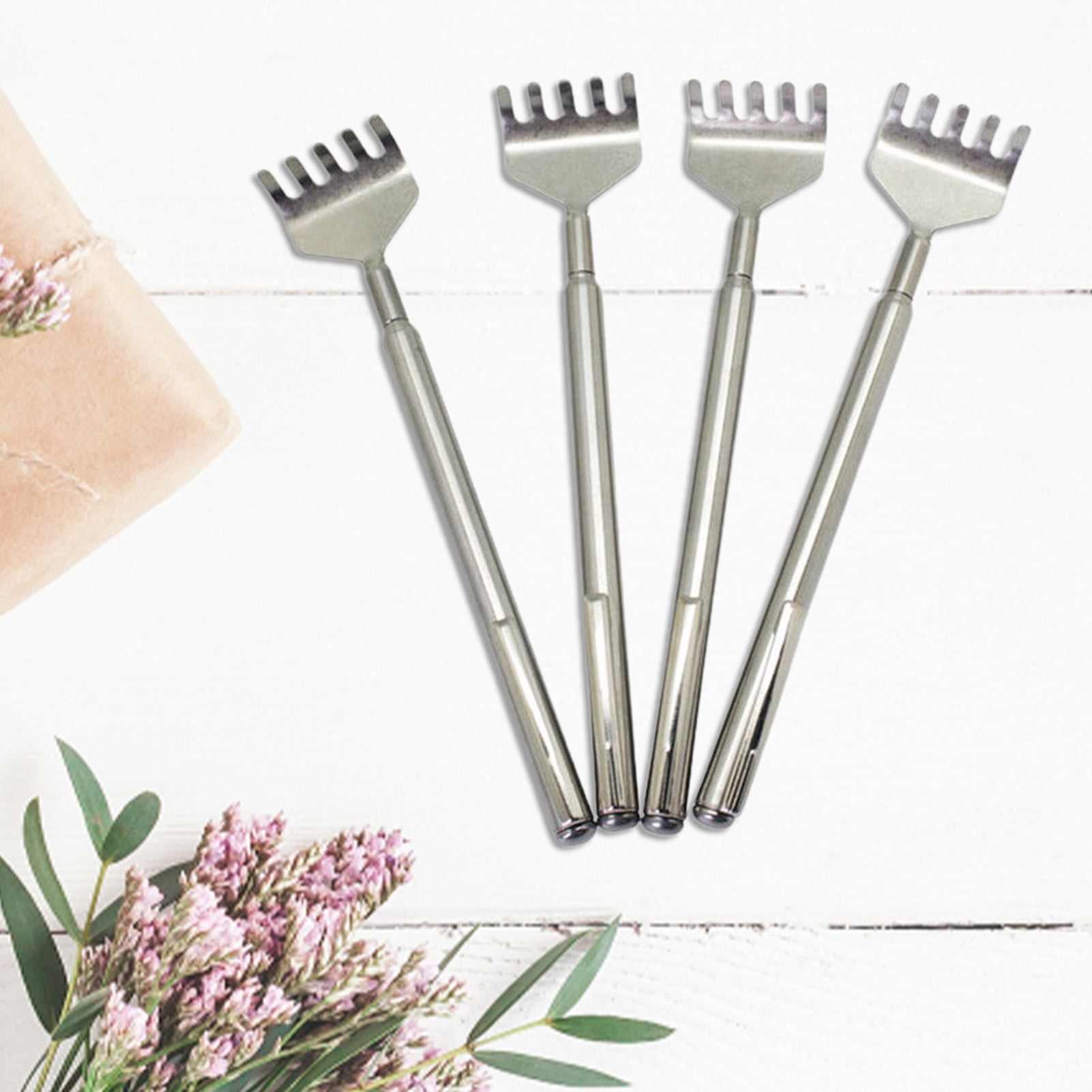 Limei 4 Pack Claw Back Scratcher Extendable, Metal Portable Telescopic ...