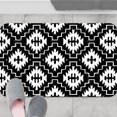 thumbnail image 2 of 1pc Black and White Geometric Bathroom Rug Bathroom Decor and Accessories- Durable,Anti Slip,And Quick Drying,Suitable For Indoor/outdoor Use - Perfect For Bathrooms,Bedrooms,Kitchens, 2 of 9