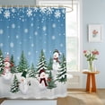 thumbnail image 4 of Shower Curtains for Bathroom, Blue Snowman Christmas Waterproof Fabric Shower Curtain, Xmas Tree Green Snowflake Decorative Bathroom Curtain for Bathtub, 72"x72", No Hooks Included, 4 of 9