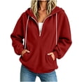 thumbnail image 2 of YanHoo Corduroy Hoodies for Women Long Sleeve Zip Up Hooded Sweatshirts Loose Solid Color Pullover Tops with Pocket, 2 of 7