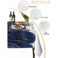 thumbnail image 3 of Navy Blue Gold Tablecloth Rectangle Table Cloth 60x102, Waterproof Tablecloth Outdoor Table Cloth, Abstract Line Art Troditional Ink Painting Washable Table Cover for Kitchen Dinning Party, 3 of 8