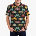 thumbnail image 3 of Balery Retro Video Game Printed Men’s Short Sleeve Polo Shirt, Midweight Men's Shirt,Golf Polo shirts -, 3 of 9
