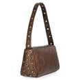 thumbnail image 5 of No Boundaries Women's Faux Leather Studded Moto Shoulder Bag, Brown, 5 of 7