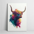 thumbnail image 3 of 16x24inchx1pcs Colorful Highland Cow Canvas Wall Art, 3 of 6