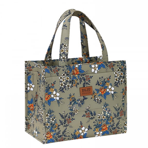 GASTROPOD 2026 New Nylon Floral Tote Lunch Bag,Green for Work, School, Picnics, Travel, Meal Prep, Outdoor Activities.