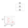 thumbnail image 3 of Modern Rio Verde Side Table in White with Melamine Shelves, 3 of 7