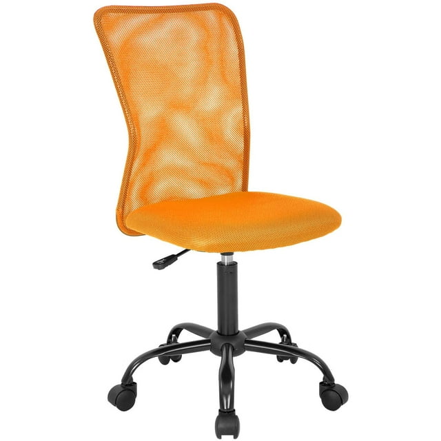 BestOffice Chaise de Travail Ergonomique en Maille pour Ordinateur avec Soutien Lombaire, Pivotante et à Roulettes, Réglable, pour Hommes, Orange