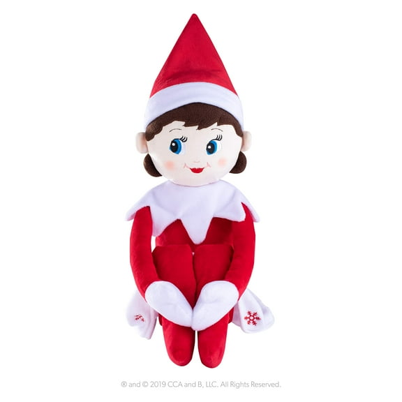 The Elf on the Shelf Plushee Pals Huggable – 27-Inch Blue-Eyed Girl Scout Elf Plush Toy for Cuddling and Year-Round Play – Soft and Touchable Elf Friend.