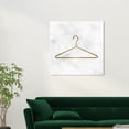 thumbnail image 2 of Wynwood Studio Fashion and Glam Modern Canvas Art - Golden Hanger, Wall Art for Living Room, Bedroom, and Bathroom, 30 in x 30, Gold and White Home Decor, 2 of 5
