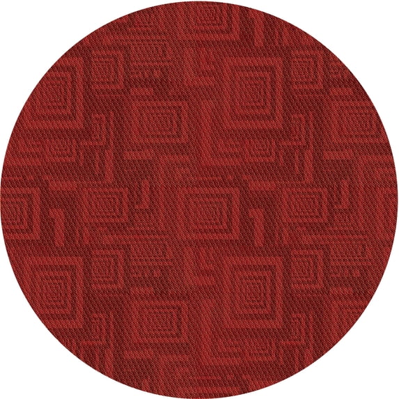 Ahgly Company Indoor Square Patterned Cranberry Red Area Rugs, 3' Square