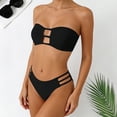 thumbnail image 6 of QUNYINEY High Cut Bikinis for Women Swimsuits Thong Black 2 Piece Swimwear Beach Strapless Cutout Swimsuit Sets, 6 of 8