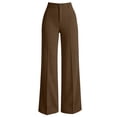 thumbnail image 5 of Ohufall Trendy Womens Pant Solid Color High Waist Wide Leg Pants Button Zipper Pocket Daily Outfits, 5 of 6