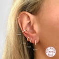 thumbnail image 2 of Aide-pendientes de tuerca redondos circulares de circón transparente para mujer, Plata de Ley 925, para fiesta, boda, hueso del oído, hebilla, abalorio, joyería Tan Jianjun unisex, 2 of 2