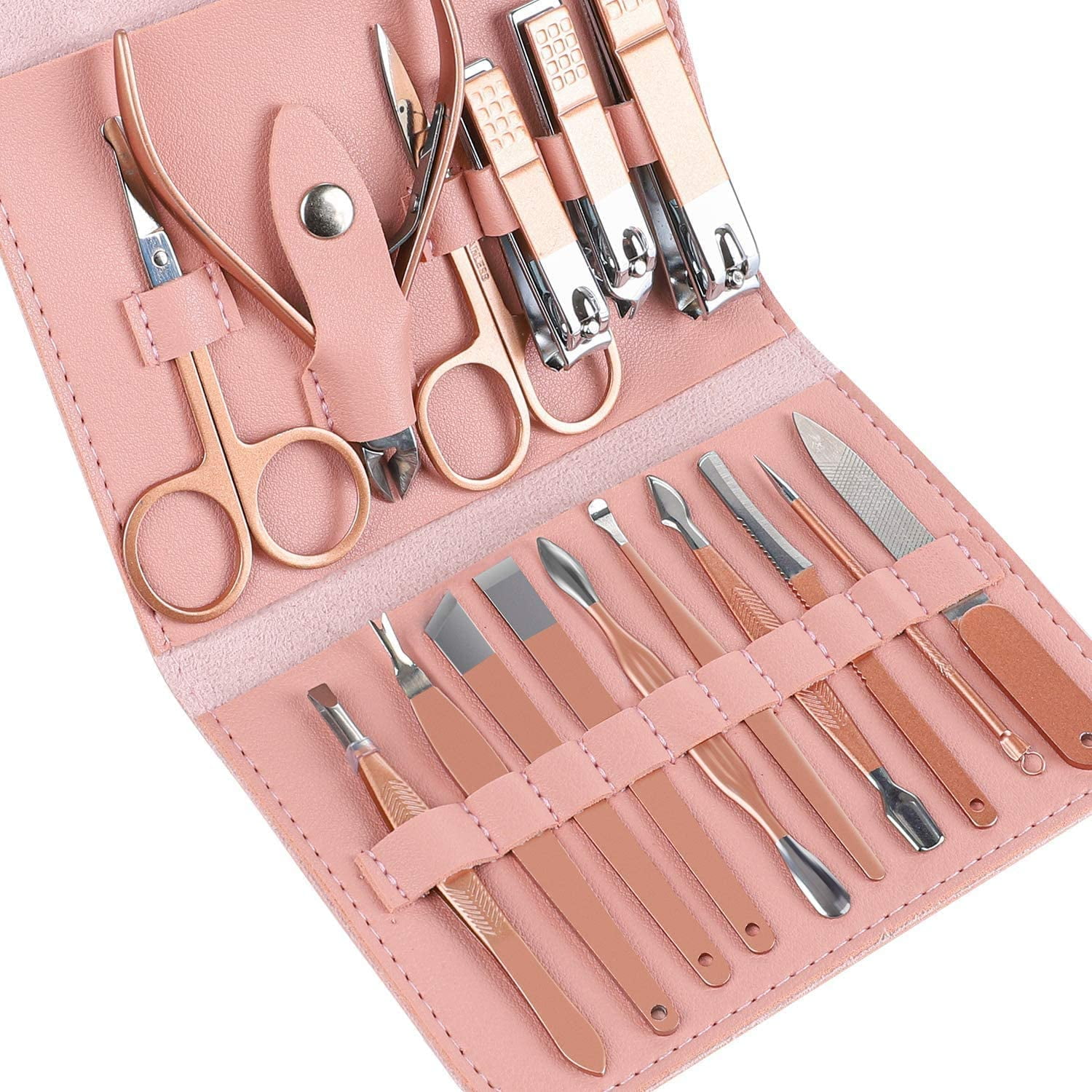 DaCool Manicure Set Pedicure Kits Nail Clippers Kit 16pcs with PU
