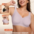 thumbnail image 5 of TEVEQ Womens Wireless Bras Comfortable Push Up Bra No Underwire Bra Full Support Lift Bralette Everyday Seamless Tshirt Bras for Older Comfy Convenient Front Closure Full Coverage Bra Light Pink L, 5 of 7
