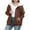 Brown, variant on Fleece Jackets For Women Plus Size Zip Up Sherpa Lined Hoodie Heart Graphic Casual Hooded Sweatshirt Warm Thick Winter Coats Black 4XL
