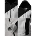 thumbnail image 4 of xiaxaixu Men's Hoodie Pullover Jacket, Contrast Color Long Sleeve Zipper Closure Sweatshirt Loose Drawstring Coat, 4 of 5
