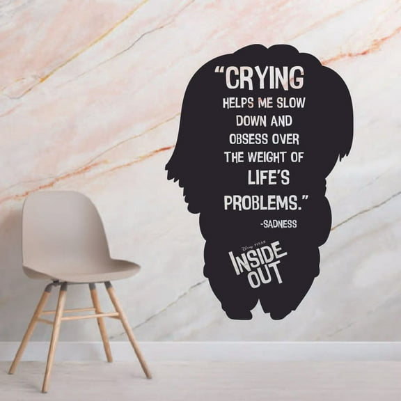 Disney Inside Out Sadness' Quote Crying Helps Me Slow Down And Obsess Over TJe Weight Of Life's Problem Wall Decor Vinyl Wall Decal Wall Art Bedroom Nursery Play Room Wall Decoration Size (10x10 inch)