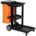 thumbnail image 1 of HOMCOM Commercial Janitorial Cart, Professional Cleaning Trolley, Black, 1 of 10
