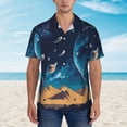 thumbnail image 2 of Balery Astronaut In A Space Suit On The Planet Camisas hawaianas de manga corta para hombre, camisas playeras de corte holgado, camisas de vacaciones con botones,XX-Large, 2 of 7