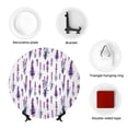 thumbnail image 4 of Picia Lavender Flowers Pattern Bone China Decorative Plate – Wall Decor with Stand and Adhesive, Elegant Ornament for Living Room, Office, or Entryway-10in, 4 of 6