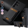 thumbnail image 6 of Compatible with Samsung Galaxy S22 Ultra Flip Wallet Phone Case with Card Holder Elastic,Magnetic Back Flip Kickstand Cover Premium PU Leather Business Classic Style Shockproof Case,Black, 6 of 7